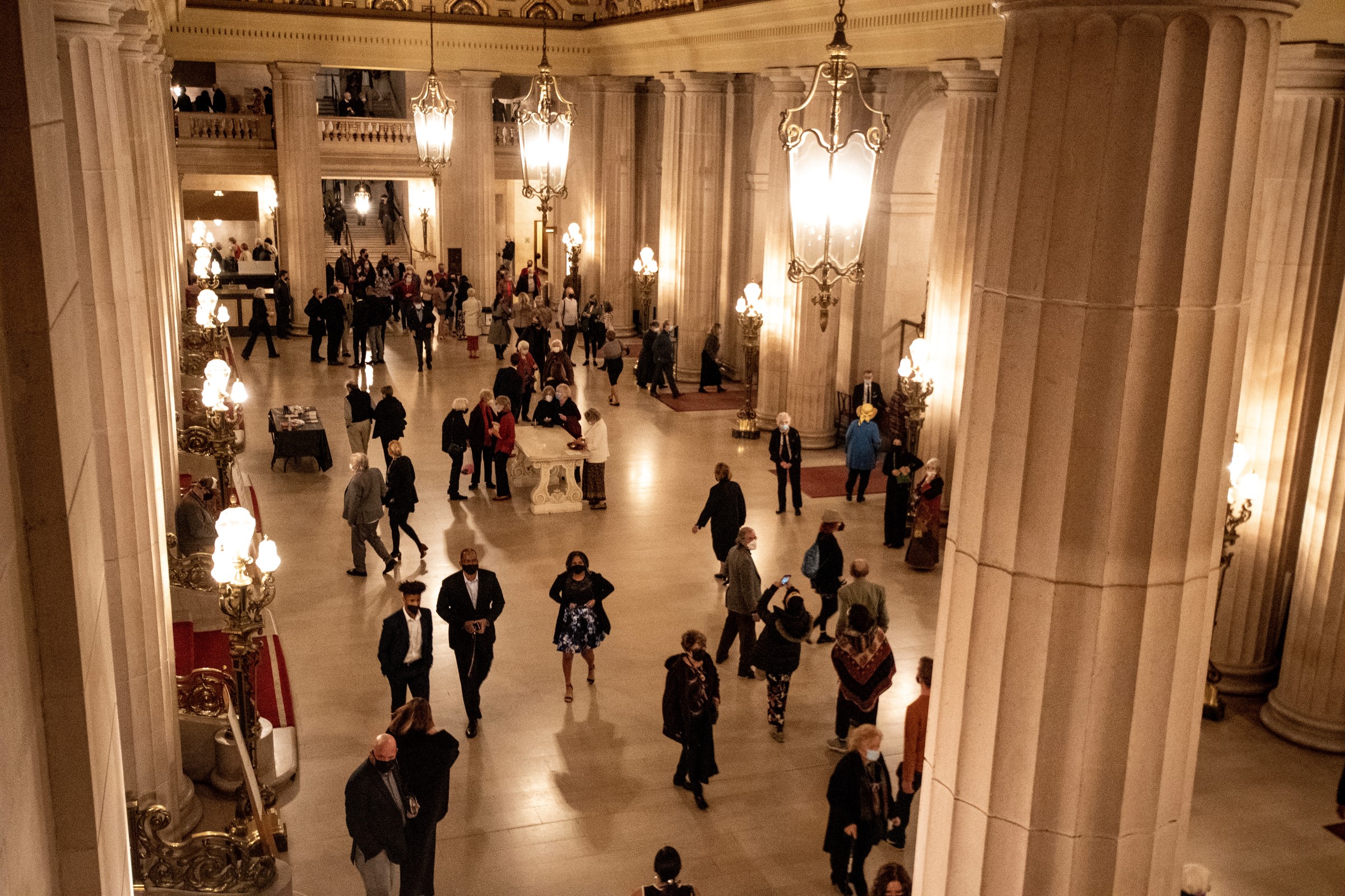 Lobby filled with patrons