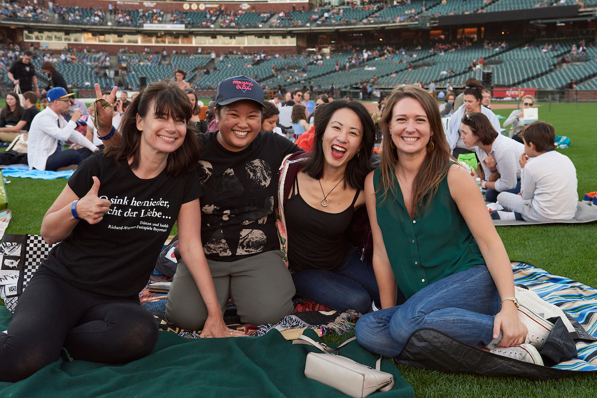 Patrons enjoying Opera at the ballpark